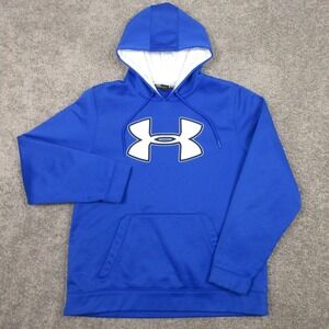 Under Armour Sweater Mens Large Storm Fleece Logo Pullover Hoodie Sweatshirt
